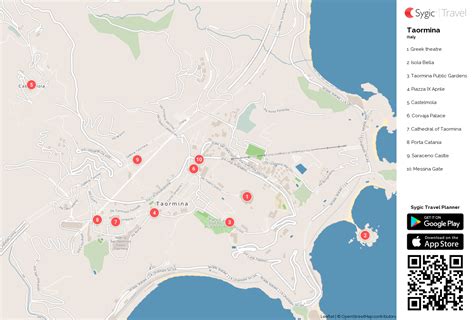 Taormina Printable Tourist Map Sygic Travel
