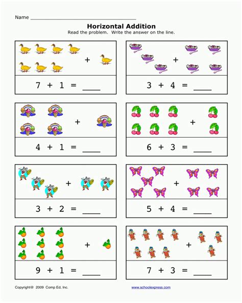 Addition Worksheets 1 10