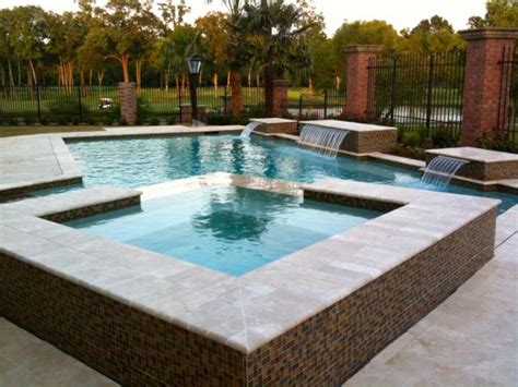 Inground pool designs swimming pool designs pool spa my pool small backyard pools small pools outdoor pool moderne pools geometric pool. Pools And Spas, Rectangle Pool With Waterfalls And Spa ...