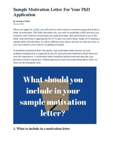 Course needs to understand the syllabus clearly. Sample Motivation Letter For Your PhD Application | Doctor ...
