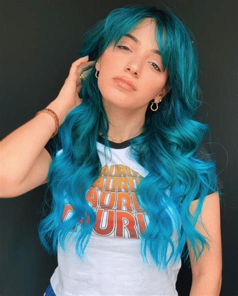Niki Demar Green Hair Girl Blue Hair Cool Hair Color