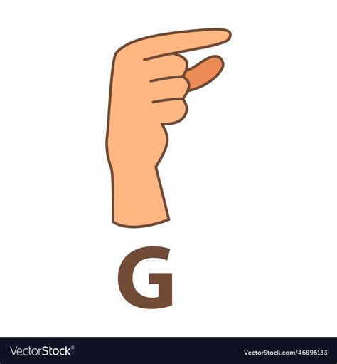 Hand Showing Letter G Sign Language Alphabet Vector Image