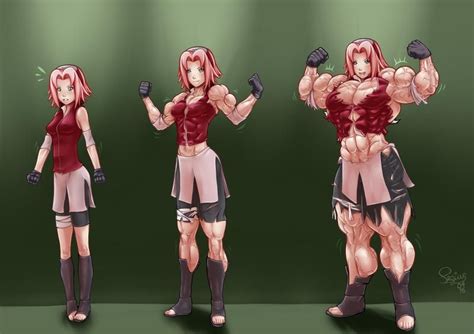 Patreon Sakura Haruno Female Muscle Growth Muscle Girls