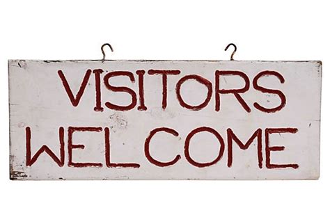 Visitors Welcome Sign