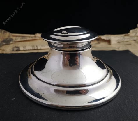Antiques Atlas Early Art Deco Silver Capstan Inkwell
