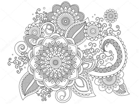 henna patroon kleurplaat — Stockfoto © smk0473 128480092