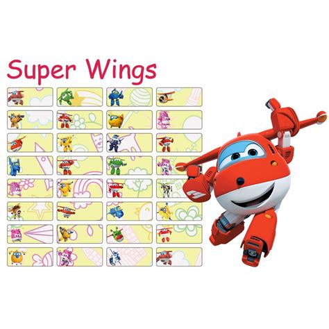 Super Wings Name Sticker Waterproofready Stock