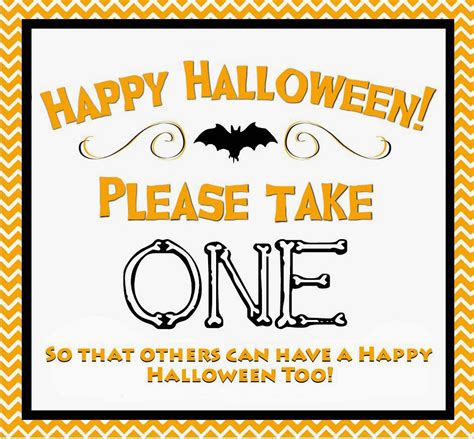 Free Printable Halloween Candy Signs