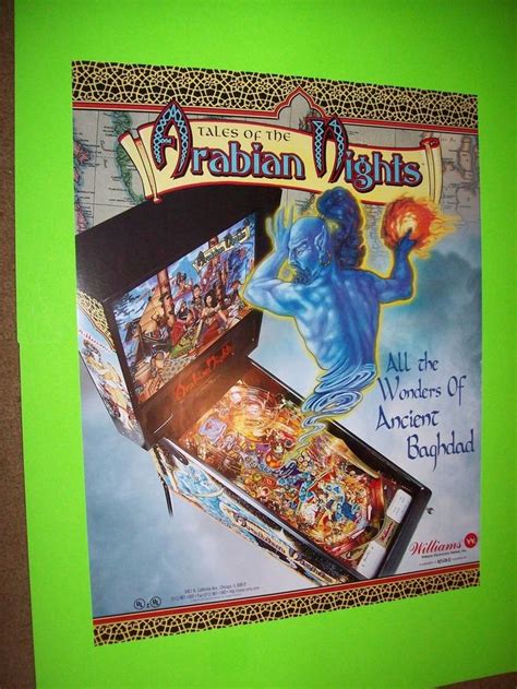 Williams Tales Of The Arabian Nights Original 28 Nos Pinball Machine