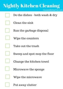 Both a restaurant kitchen cleaning checklist and a restaurant front of house cleaning checklist. Nightly Kitchen Cleaning Routine | Housewife How-Tos