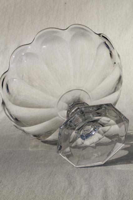 Heisey Colonial Compote Bowl Vintage Pressed Pattern Glass Crystal Clear Fruit Pedestal