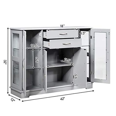 Giantex Sideboard Buffet Server Storage Cabinet W 2 Drawers 3