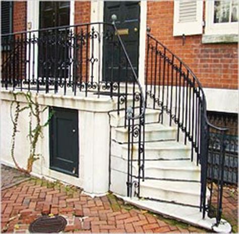 Exterior iron railings for stairs, steps, balconies and porches. Outdoor Iron Stair Railings Trendy Entry, Outdoor Wrought ...