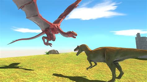 Wyverns Vs Dinosaurs Next To Ancient Ruins Animal Revolt Battle