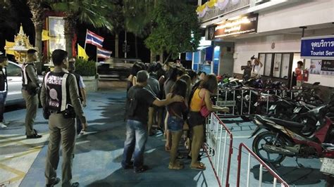 Pattaya Police Arrest Over 60 Suspected Prostitutes On Beach Road Shocked To Find Them The