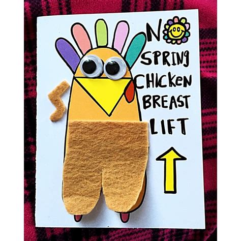 No Spring Chicken Breast Lift Popup Card Boob Card Breast Card Saggy Boob Card Rude Cards