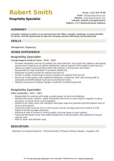 Sample Resume For Fresh Graduate Hospitality Management Tampahom