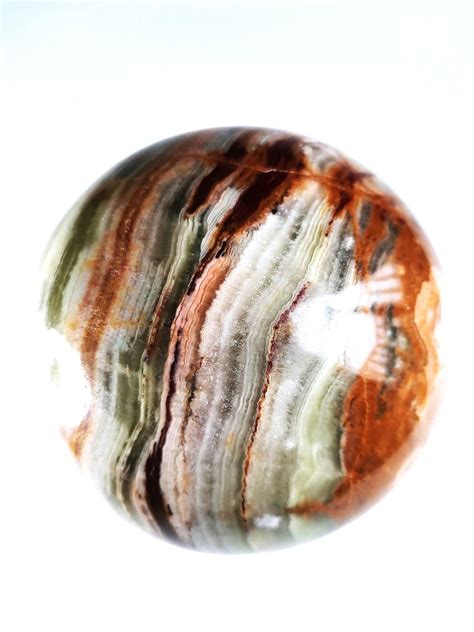 Onyx And Calcite Green Banded Sphere 100mm Crystal Haven