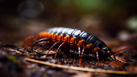 Black And Orange Centipede Background Unveiling The Intriguing