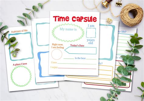 Printable Time Capsule For Kids Homeschool Learning Resources