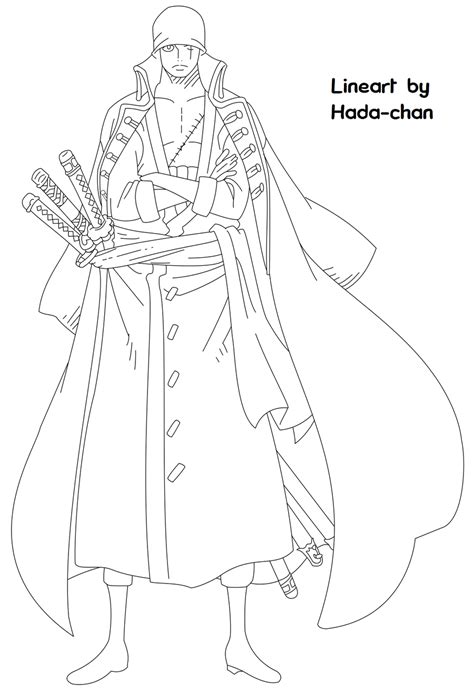 One Piece Film Z Zoro Lineart by HadaChan on DeviantArt