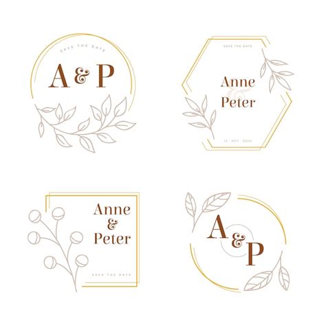 Premium Vector Elegant Wedding Monograms Logos