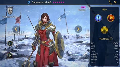 Her ability to cleanse one debuff of each team member, coupled with her high. Raid Shadow Legends. Canoness . Epic - YouTube