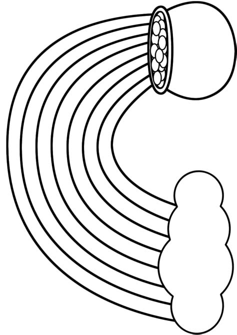 Rainbow pot of gold sun and cloud. Rainbow Pot Of Gold Coloring Page | Clipart Panda - Free ...