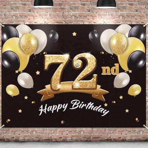 Buy Pakboom Happy 72nd Birthday Banner Backdrop 72 Birthday Party