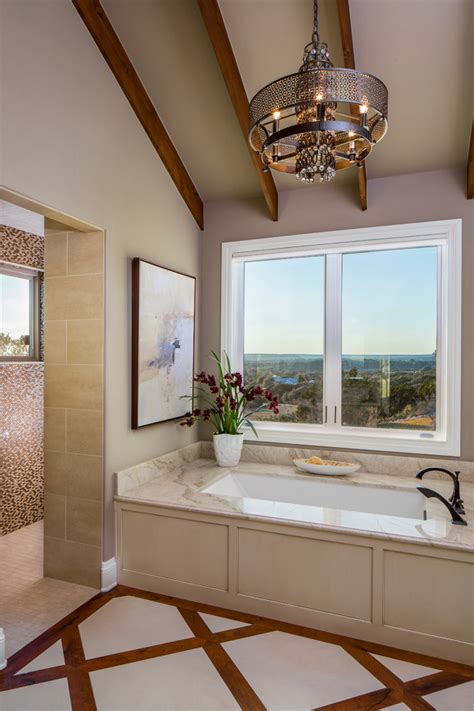 The bathroom is associated with the weekday morning rush, but it doesn't have to be. Central Texas Custom Home - Contemporary - Bathroom ...