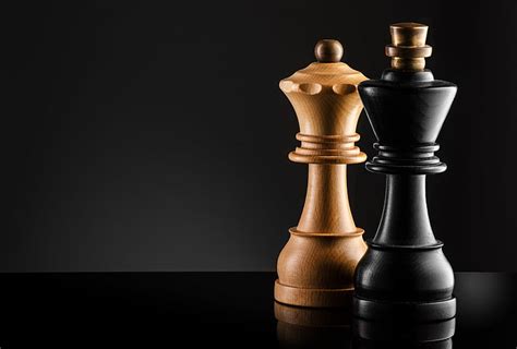 Chess Figures Brown Queen And Black King Chess Pieces Sports Other