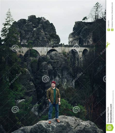 Bastei Bridge In Saxon Switzerland In Autumn Germany Stock Photo