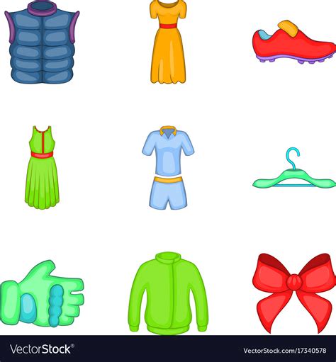 Download Light summer clothes icon set cartoon style Vector Image