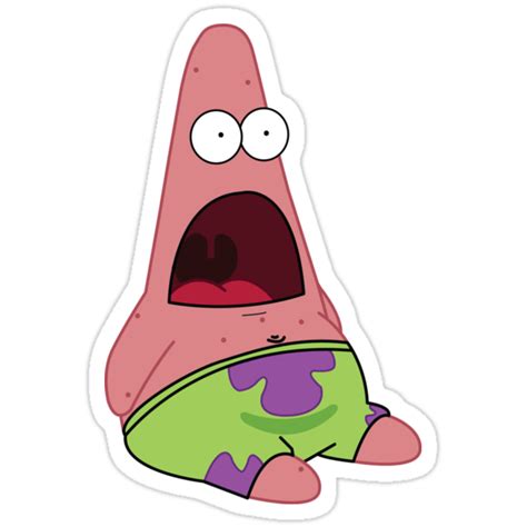 Shocked Patrick Funny Spongebob Patrick Star Meme T Shirt Sticker