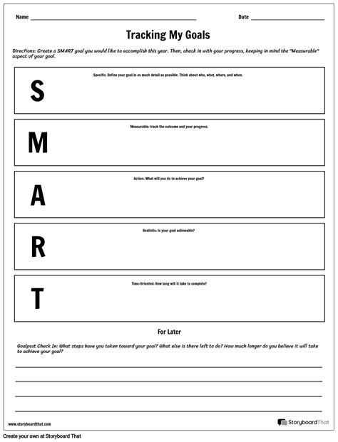 Printable Smart Goals Worksheet