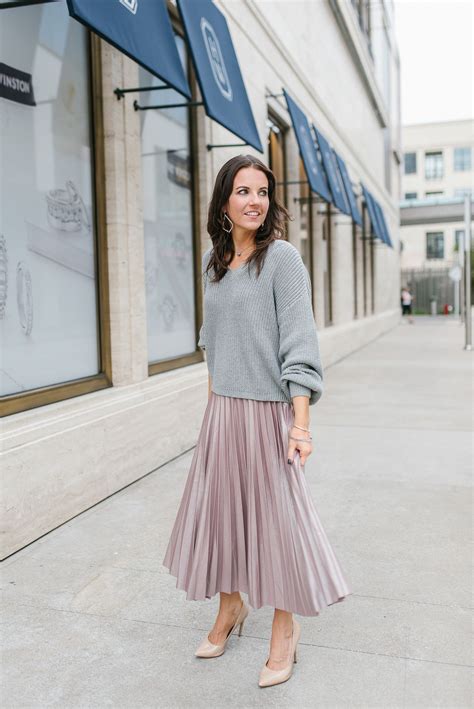 Sweater And Midi Skirt Outfit Lady In Violet Houston Fashion