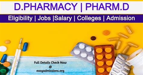 D Pharm Course Diploma In Pharmacy Complete Details Check Now
