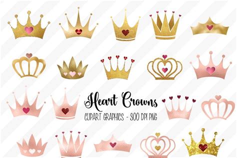 Download Heart Crowns Clipart | Clip art, Heart crown, Rose gold crown