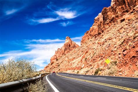 A Road Through One Of The Canyons In The Usa Stock Image Image Of