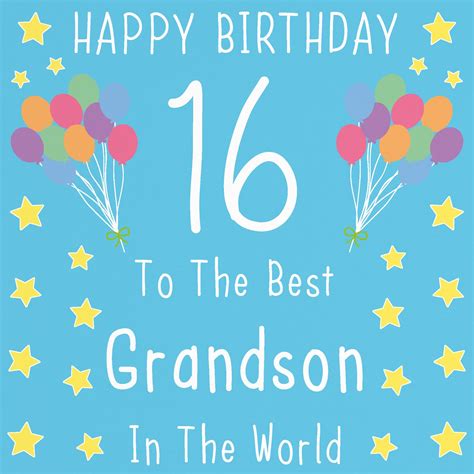 Grandson 16th Birthday Card Happy Birthday 16 To The Etsy