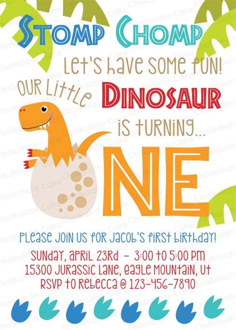 Inspiration Dinosaurs Invitation For Birthday Printable Template Ideas