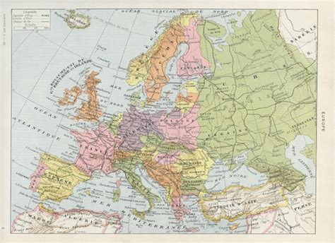 Mapa De 1936 Vintage Europe Antigua Geografía Europea Etsy