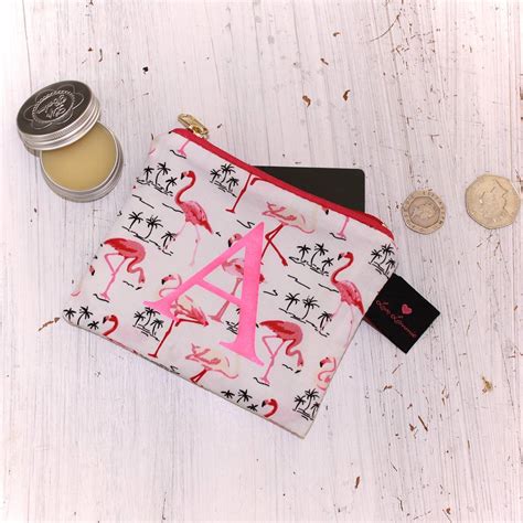 Personalised Flamingo Print Coin Purse By Love Lammie Co