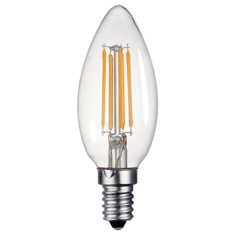 A candle is an ignitable wick embedded in wax, or another flammable solid substance such as tallow, that provides light, and in some cases, a fragrance. Dar Bulbs 4w Dimmable LED E14 Clear Candle Style Bulb in ...