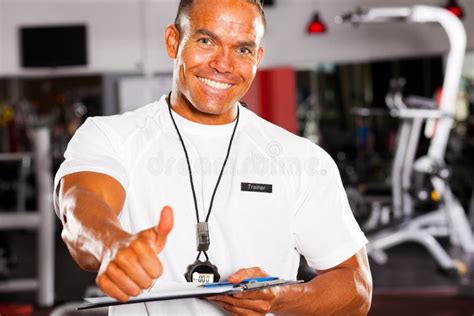 Gym Trainer Thumb Up Stock Photo Image Of Professional