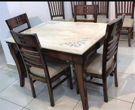 Rectangular Engineered Wood 4 Seater Plywood Dining Table With Storage