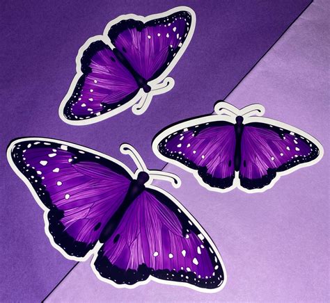 Cute Purple Butterfly Stickers Bullet Journal Stickers Etsy
