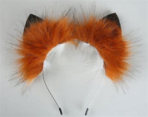 Red Fox Tail Plug And Ear Set Fox Ear Wolf Tail Butt Plug Tail Etsy