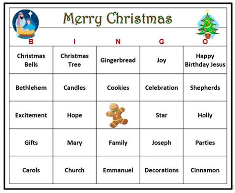 Christian Christmas Bingo