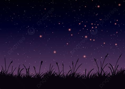Starry Night Sky And Grass Silhouette Background Wallpaper Sky Night